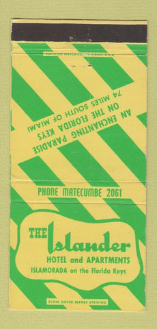 Matchbook Cover - Islander Hotel Apartments Islamorada FL 30 Strike