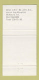Matchbook Cover - The Inn Sherwood Park AB 30 Strike
