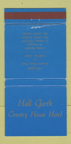 Matchbook Cover - Hall Garth Country House Hotel Darlington UK 30 Strike