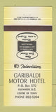 Matchbook Cover - Garibaldi Motor Hotel Squamish BC YELLOW 30 Strike