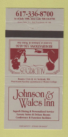Matchbook Cover - Johnson and Wales Inn Seekonk MA 30 Strike
