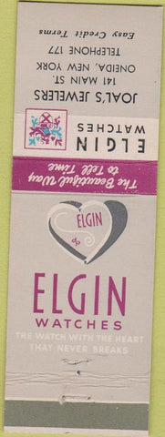 Matchbook Cover - Elgin Watch Joal's Jewelers Oneida NY