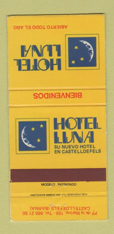 Matchbook Cover - Hotel Luna Castelldefels Barna Spain 30 Strike
