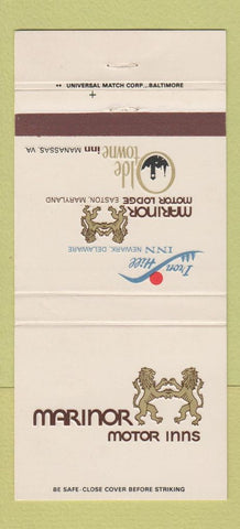 Matchbook Cover - Marinor Motor Inns Newark DE Easton MD Manassas VA 30 Strike