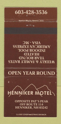 Matchbook Cover - Henniker Motel NH 30 Strike