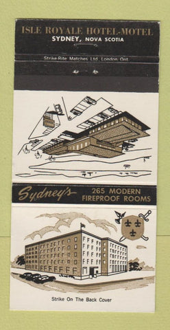 Matchbook Cover - Isle Royale Hotel Sydney NS 30 Strike