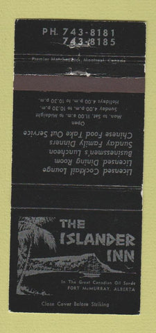 Matchbook Cover - Islander Inn Fort McMurray AB 30 Strike