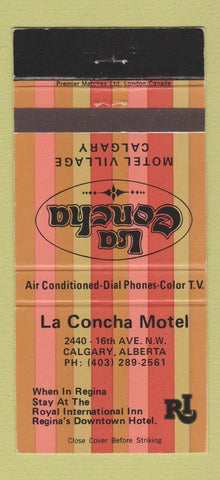 Matchbook Cover - La Concha Motel Calgary AB 30 Strike