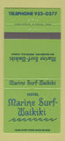 Matchbook Cover - Hotel Marine Surf Waikiki Hawaii GREEN 30 Strike