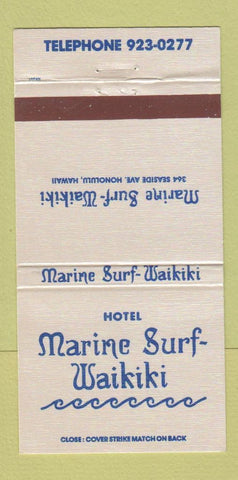 Matchbook Cover - Hotel Marine Surf Waikiki Hawaii WHITE 30 Strike