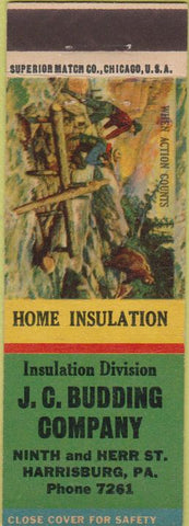 Matchbook Cover - Budding Home Insulation Harrisburg PA