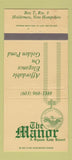 Matchbook Cover - The Manor Resort Holderness NH 30 Strike