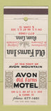 Matchbook Cover - Avon Old Farms Motel Avon CT 30 Strike