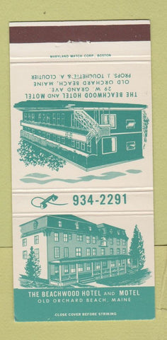 Matchbook Cover - Beachwood Hotel and Motel Old Orchard Beach ME 30 Strike