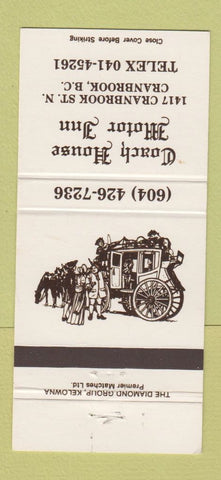 Matchbook Cover - Coach House Motor Inn Cranbrook BC 30 Strike