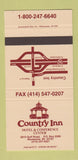 Matchbook Cover - Country Inn Hotel Waukesha WI 30 Strike