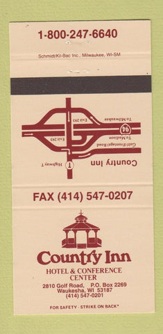 Matchbook Cover - Country Inn Hotel Waukesha WI 30 Strike