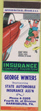 Matchbook Cover - George Winters Insurance Harrisburg PA sample