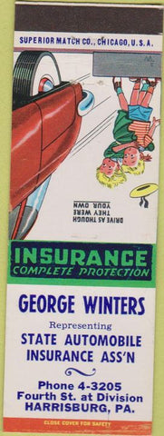 Matchbook Cover - George Winters Insurance Harrisburg PA sample