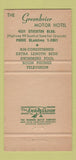 Matchbook Cover - The Greenbrier Motor Hotel Sacramento CA 30 Strike