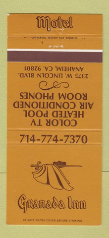 Matchbook Cover - Granada Inn Motel Anaheim CA 30 Strike