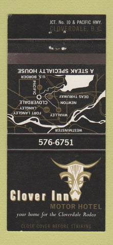 Matchbook Cover - Clover Inn Motor Hotel Cloverdale BC 30 Strike
