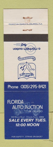 Matchbook Cover - Florida Auto Auction Orlando FL WEAR