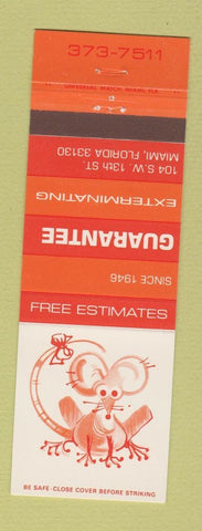 Matchbook Cover - Guarantee Exterminating Miami FL