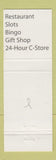 Matchbook Cover - Dakota Connection Casino Bingo Sisseton SD