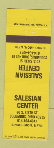 Matchbook Cover - Salesian Center Columbus OH Bingo