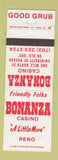 Matchbook Cover - Bonanza Casino Reno NV