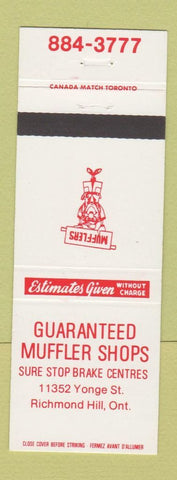 Matchbook Cover - Guaranteed Muffler Shops Richmond Hill ON