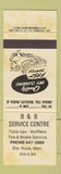 Matchbook Cover - B&B Service Centre Mufflers Ste Rose MB YELLOW