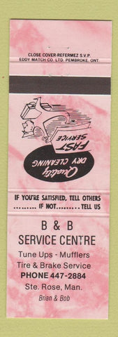 Matchbook Cover - B&B Service Centre Mufflers Ste Rose MB PINK