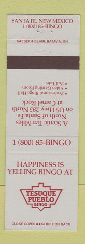 Matchbook Cover - Tesuque Pueblo Bingo Santa Fe NM