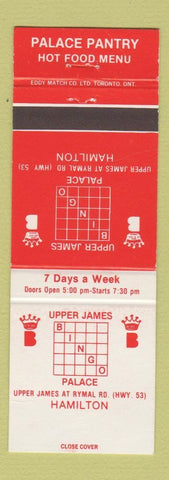 Matchbook Cover - Upper James Bingo Hamilton ON