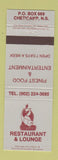 Matchbook Cover - Le Gabriel Restaurant Cheticamp NS GRAY