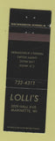 Matchbook Cover - Lolli's Bar Marinette WI