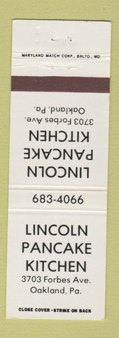 Matchbook Cover - Lincoln Pancake Kitchen Oakland PA