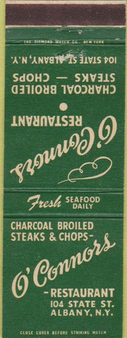 Matchbook Cover - O'Connors Restaurant Albany NY