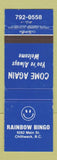 Matchbook Cover - Rainbow Bingo Chilliwack BC WEAR