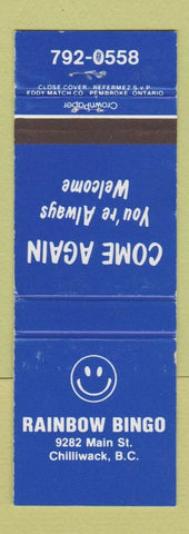 Matchbook Cover - Rainbow Bingo Chilliwack BC WEAR