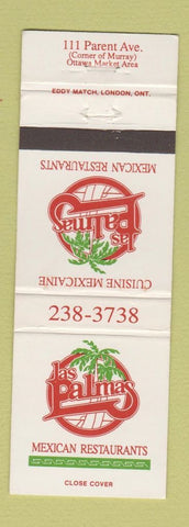 Matchbook Cover - Las Palmas Mexican Restaurants Ottawa ON