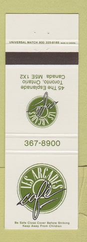 Matchbook Cover - Les Arcades Cafe Toronto ON