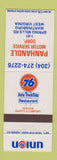 Matchbook Cover - Union 76 oil gas Panhandle Motors Martinsburg WV