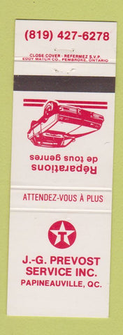 Matchbook Cover - Texaco oil gas JG Prevost Papineauville QC