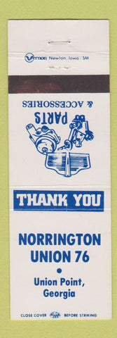 Matchbook Cover - Norrington Union 76 oil gas Union Point GA