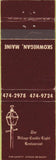 Matchbook Cover - The Village Candle Light Restaurant Skowhegan ME