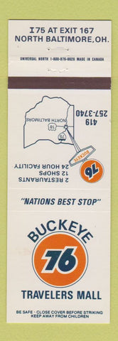 Matchbook Cover - Buckeye Union 76 oil gas North Baltimore OH