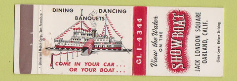Matchbook Cover - Showboat Jack London Square Oakland CA